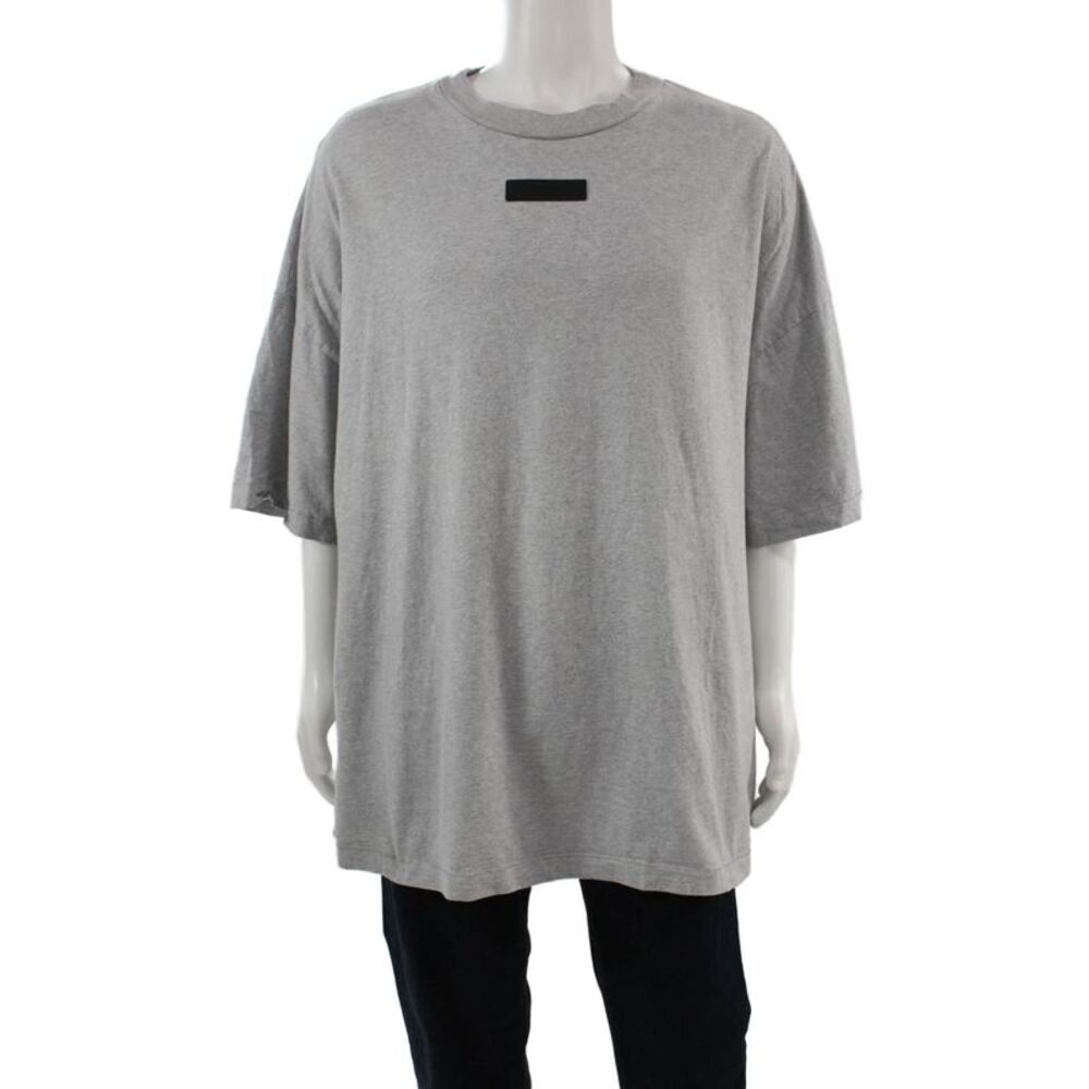 Essentials Mens Gray 100% Cotton Crew Neck T-Shirt Big Tall Size XL